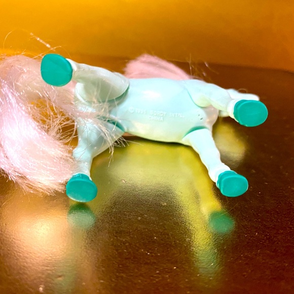 THE BENDABLES 1996 PONY TAILS MINT GREEN w/WHITE BRUSHABLE HAIR PONY TOY - Picture 9 of 9